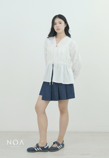 NATSU Linen Long Puff Sleeve Blouse