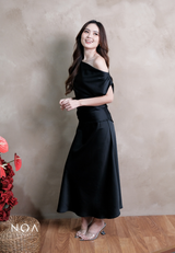 RITSUKA Satin Midi Skirt