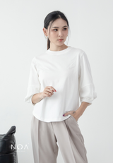 SEIJI PuffSleeve Basic T-Shirt - White