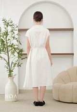 NISEKO Cotton Sleeveless V-Neck Midi Dress with Inner