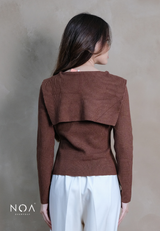 KAINA Knitted Collar Long Sleeve Blouse