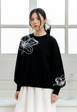 NOA X KUSUMANGGI - YORINE Knitted Puff Sleeve Blouse