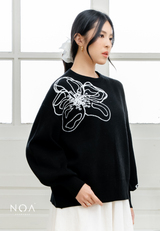 NOA X KUSUMANGGI - YORINE Knitted Puff Sleeve Blouse