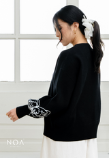 NOA X KUSUMANGGI - YORINE Knitted Puff Sleeve Blouse