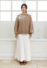 NOA X KUSUMANGGI - YORINE Knitted Puff Sleeve Blouse