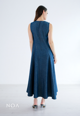 NAGIYA Denim Sleveeless Maxi Flared Dress