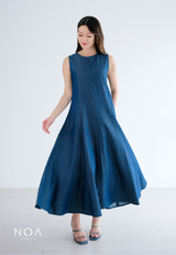 NAGIYA Denim Sleveeless Maxi Flared Dress