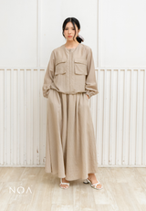 NOA X KUSUMANGGI - NAEKA Sheer Look Wide Long Pants with Inner