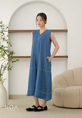 ISAO Denim Sleeveless Dress