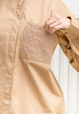 NOA X KUSUMANGGI - KEIKA Embroidery Pocket Long Sleeve Shirt