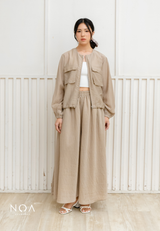 NOA X KUSUMANGGI - NAEKA Sheer Look Wide Long Pants with Inner