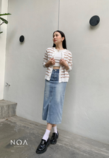UME Basic Stripes Knitted Cardigan