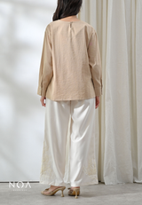 KIOMI Linen Look Peplum Blouse