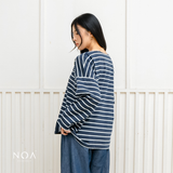 KIKU Striped Boxy Long Sleeve T-Shirt