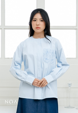 NOA X KUSUMANGGI - KEIKA Embroidery Pocket Long Sleeve Shirt