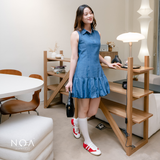 JINZU Denim Balloon Mini Sleeveless Dress