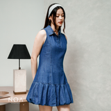 JINZU Denim Balloon Mini Sleeveless Dress