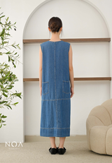 ISAO Denim Sleeveless Dress