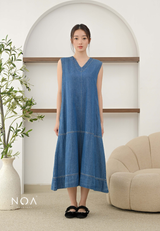 ISAO Denim Sleeveless Dress