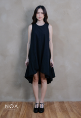 RINAMI Nylon Sleeveless Balloon High Low Dress