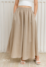 NOA X KUSUMANGGI - NAEKA Sheer Look Wide Long Pants with Inner