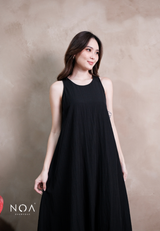 AYURI Nylon Sleeveless Balloon Maxi Dress
