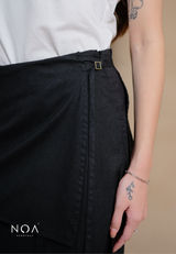 ICHIKA Linen Wrap Long Pants