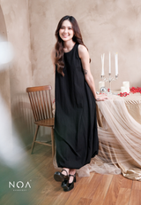 AYURI Nylon Sleeveless Balloon Maxi Dress