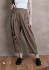 ICHIKA Basic Linen Balloon Ankle Pants