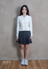 KAINA Knitted Collar Long Sleeve Blouse
