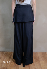 ICHIKA Linen Wrap Long Pants