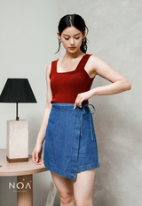 AERI Linen Bow Tie Skort