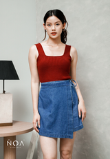 AERI Linen Bow Tie Skort