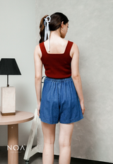 AERI Linen Bow Tie Skort