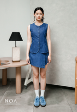 AERI Linen Bow Tie Skort