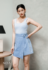 AERI Linen Bow Tie Skort