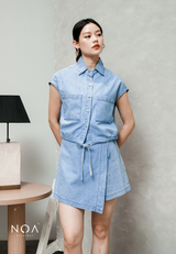 AERI Linen Bow Tie Skort