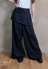 ICHIKA Linen Wrap Long Pants