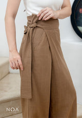 AYAKA Linen Wrap Straight Pants
