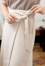 KIYORA Linen Wrap Midi Pants