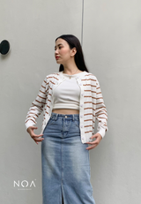 UME Basic Stripes Knitted Cardigan