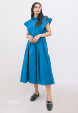EIKO Sleeveless Shirt Dress - Blue