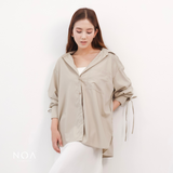 RIZUKA Back Drawstring Long Sleeve Shirt