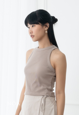 YORI Rib Backfit Tanktop - Light Brown