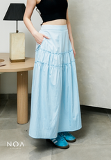 AMANE Nylon Ruffle Maxi Skirt