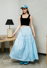 AMANE Nylon Ruffle Maxi Skirt