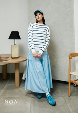 AMANE Nylon Ruffle Maxi Skirt