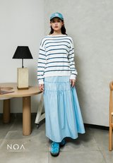 AMANE Nylon Ruffle Maxi Skirt