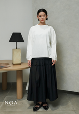 AMANE Nylon Ruffle Maxi Skirt