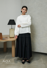 AMANE Nylon Ruffle Maxi Skirt